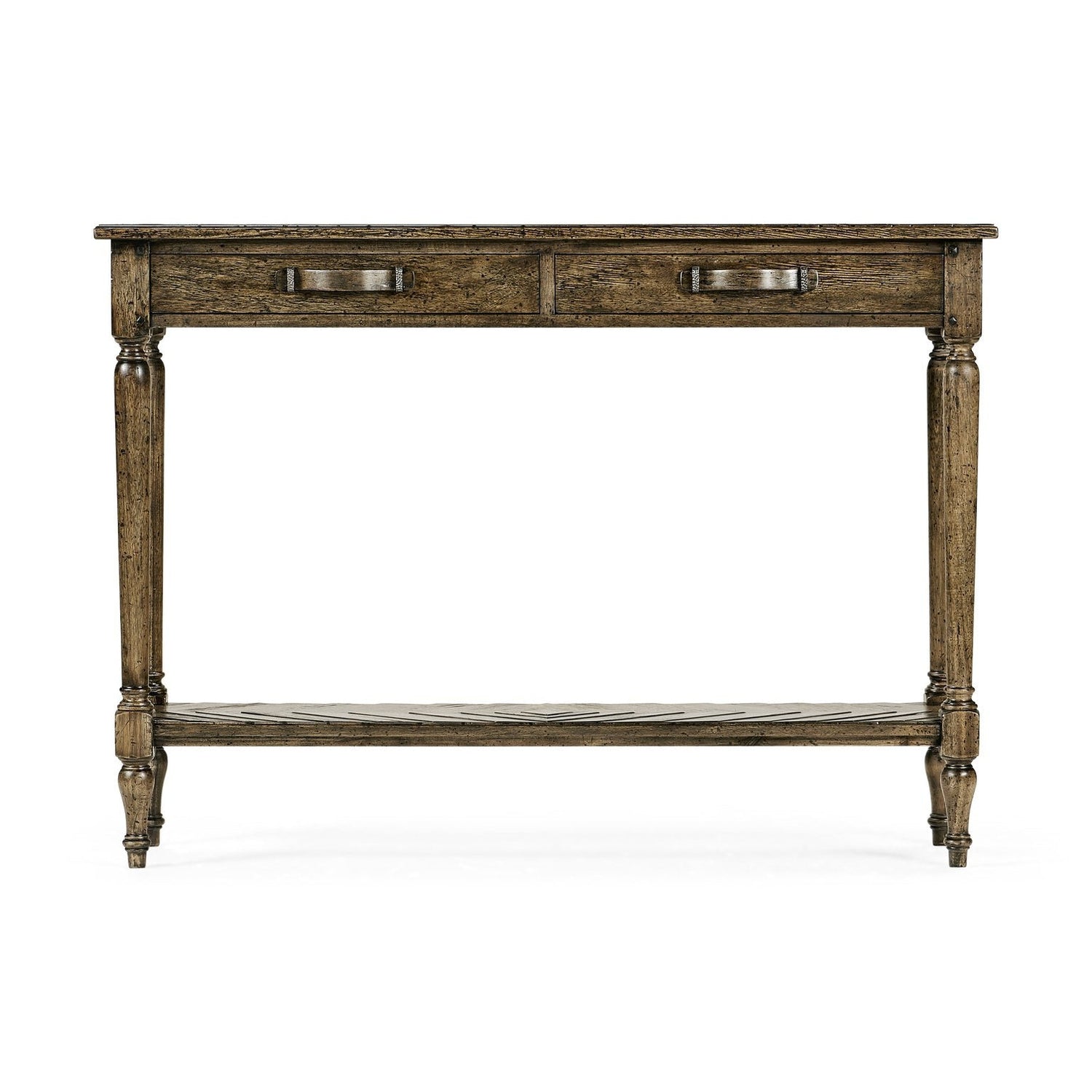 Parquet Console Table-Jonathan Charles-JCHARLES-491077-CFW-Console TablesCountry Walnut-7-France and Son