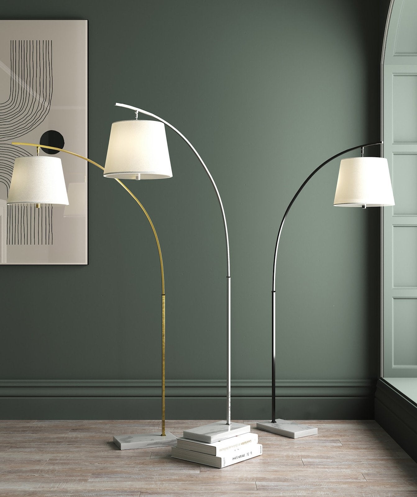 Cloister Medium Brass Floor Lamp