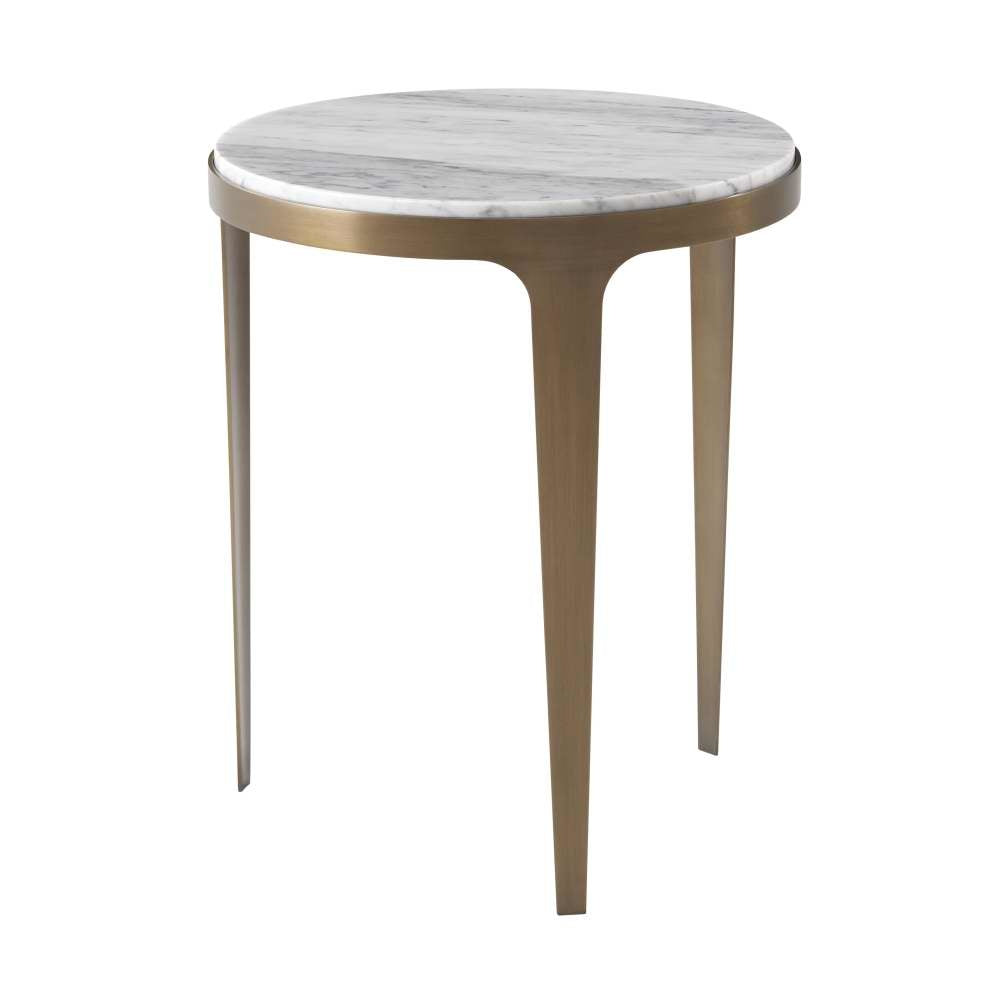 Gennaro Accent Table-Theodore Alexander-THEO-5012-055-Side TablesWhite veined Black Marble Top-6-France and Son
