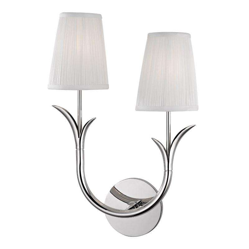 Deering 2 Light Left Wall Sconce-Hudson Valley-HVL-9402R-PN-Wall LightingRight Polished Nickel-4-France and Son