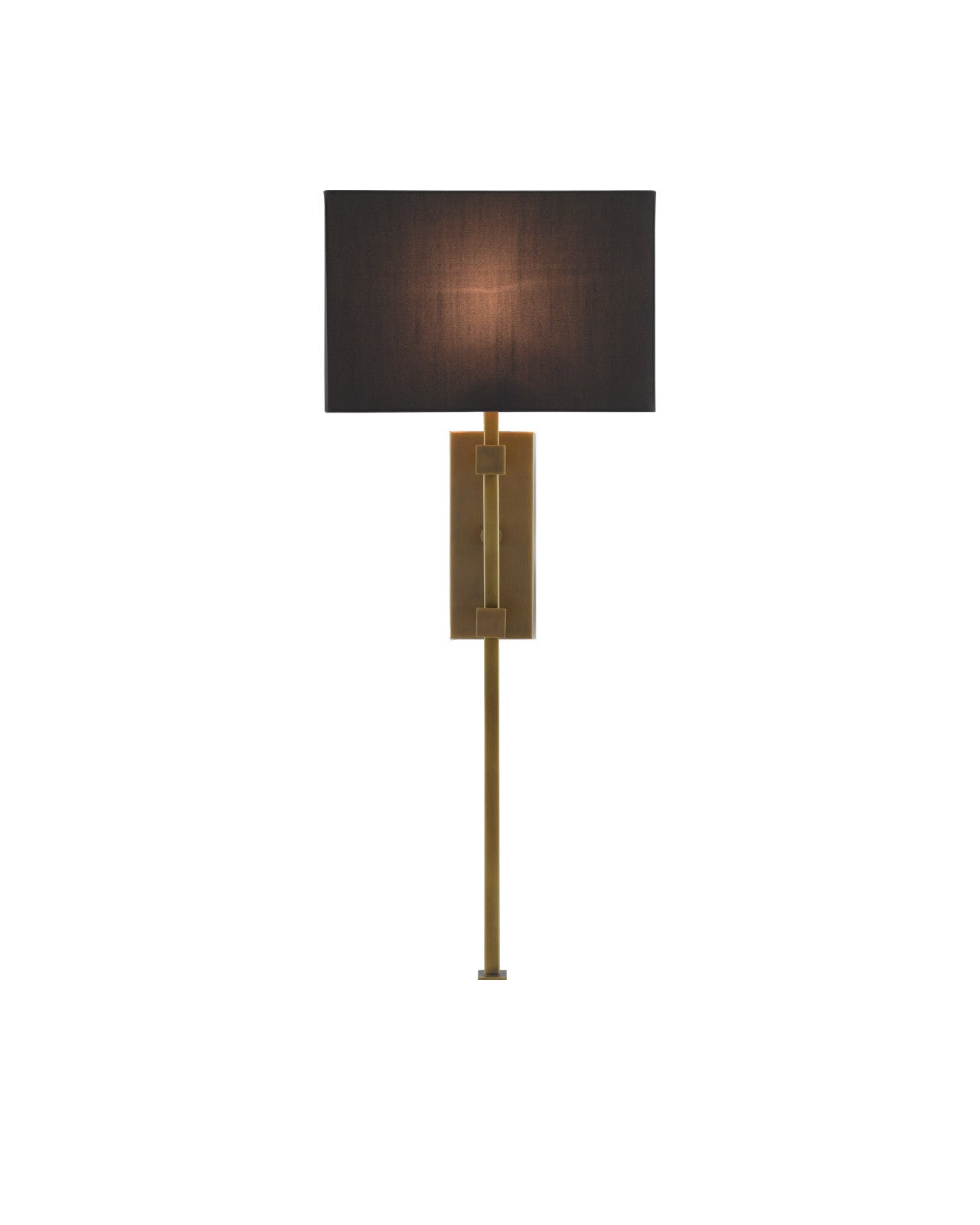 Edmund Brass Wall Sconce, Black Shade