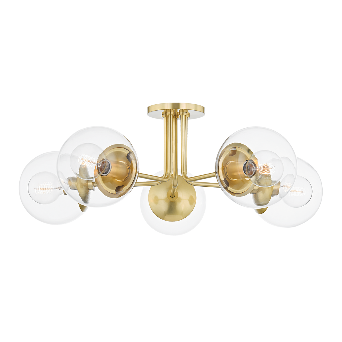 Meadow 5 Light Semi Flush-Mitzi-HVL-H503605-AGB-Outdoor Flush MountsAged Brass-1-France and Son