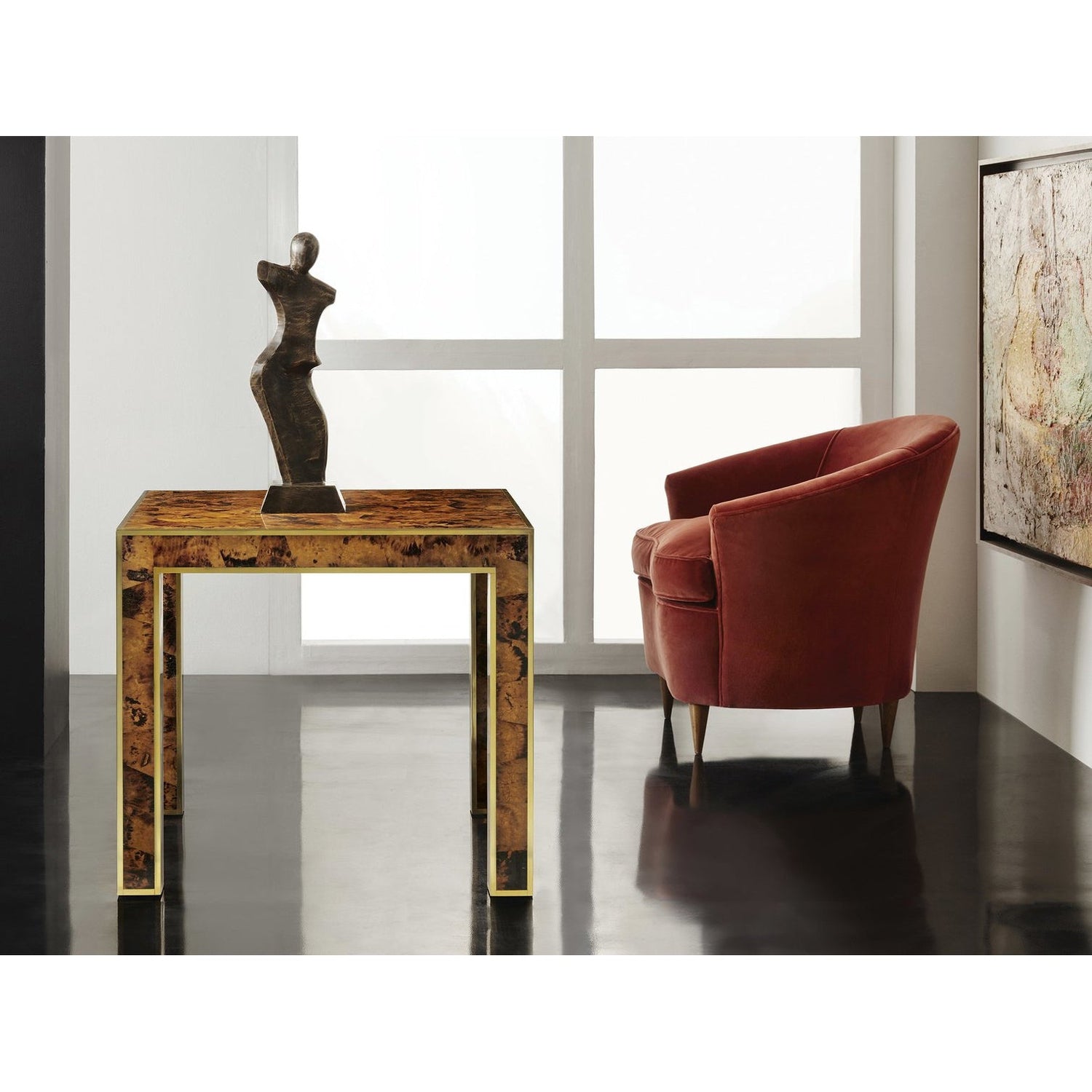 Brice End Table-Modern History-MODERN-MH1046F04-Side TablesEmerald Penshell-2-France and Son