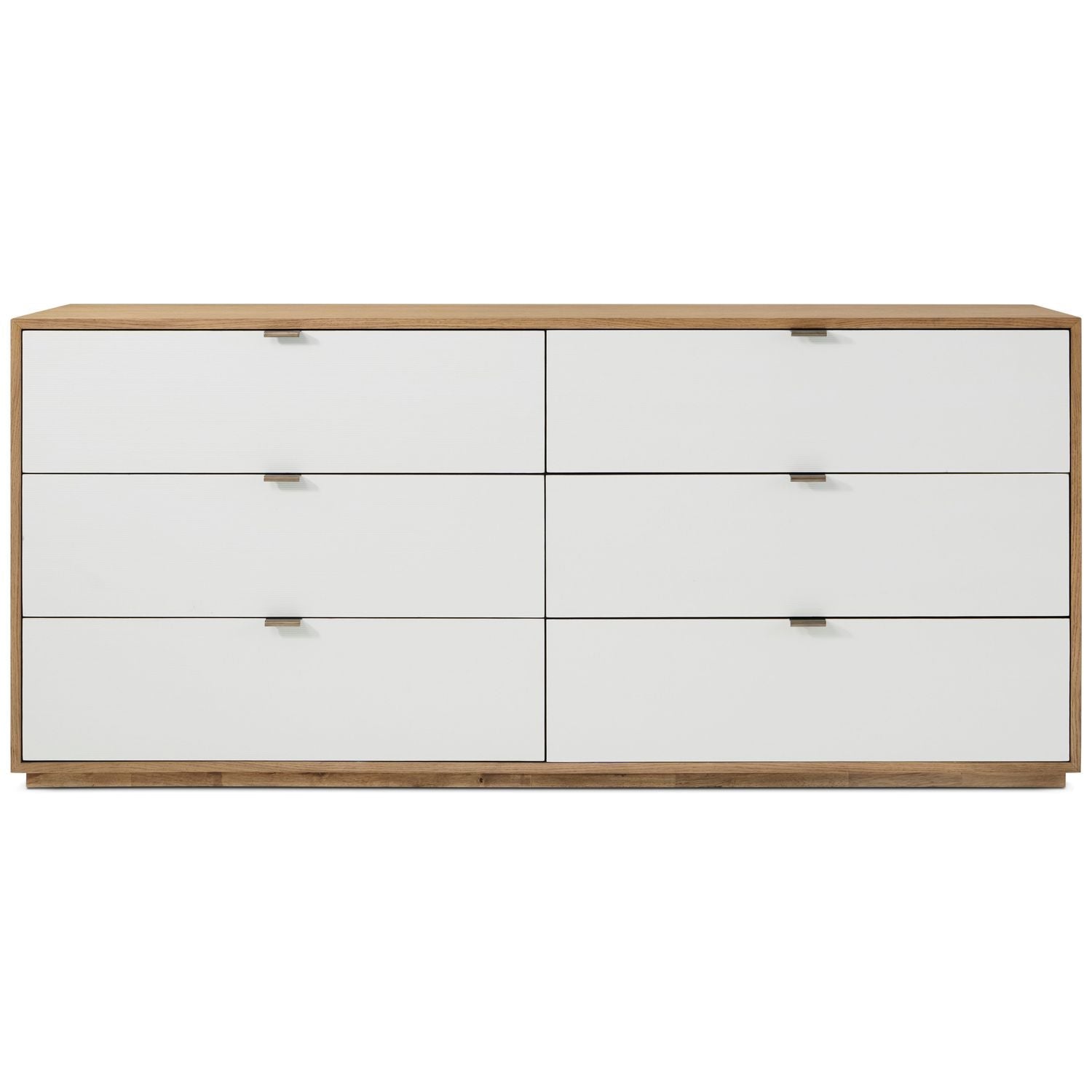 Kyoto 6-Drawer Dresser - Natural / White Reconstituted Leather