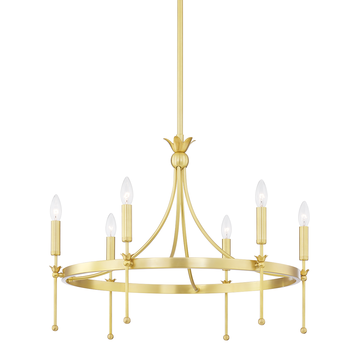 Gates 6 Light Chandelier-Hudson Valley-HVL-4327-AGB-ChandeliersAged Brass-1-France and Son