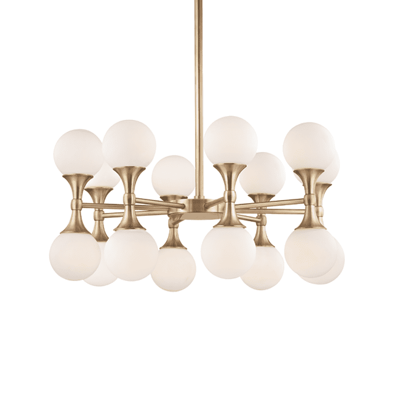 Astoria Chandelier-Hudson Valley-HVL-3316-AGB-ChandeliersAged Brass-16Lt-2-France and Son