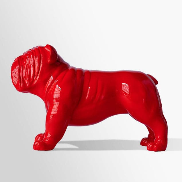 Bulldog Sculpture, Small - Indoor-Gold Leaf Design Group-GOLDL-FG1262-RE-Decorative ObjectsRed-4-France and Son