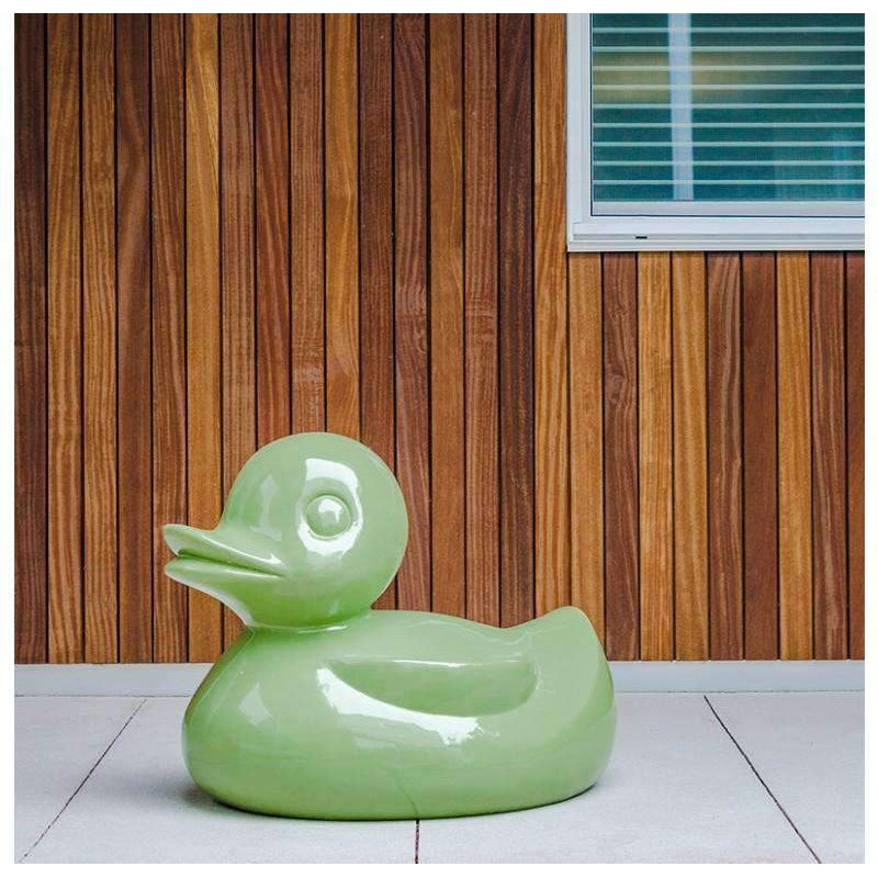 Large Fiberglass Duck-Gold Leaf Design Group-GOLDL-FG2370-GR-DecorGreen-12-France and Son