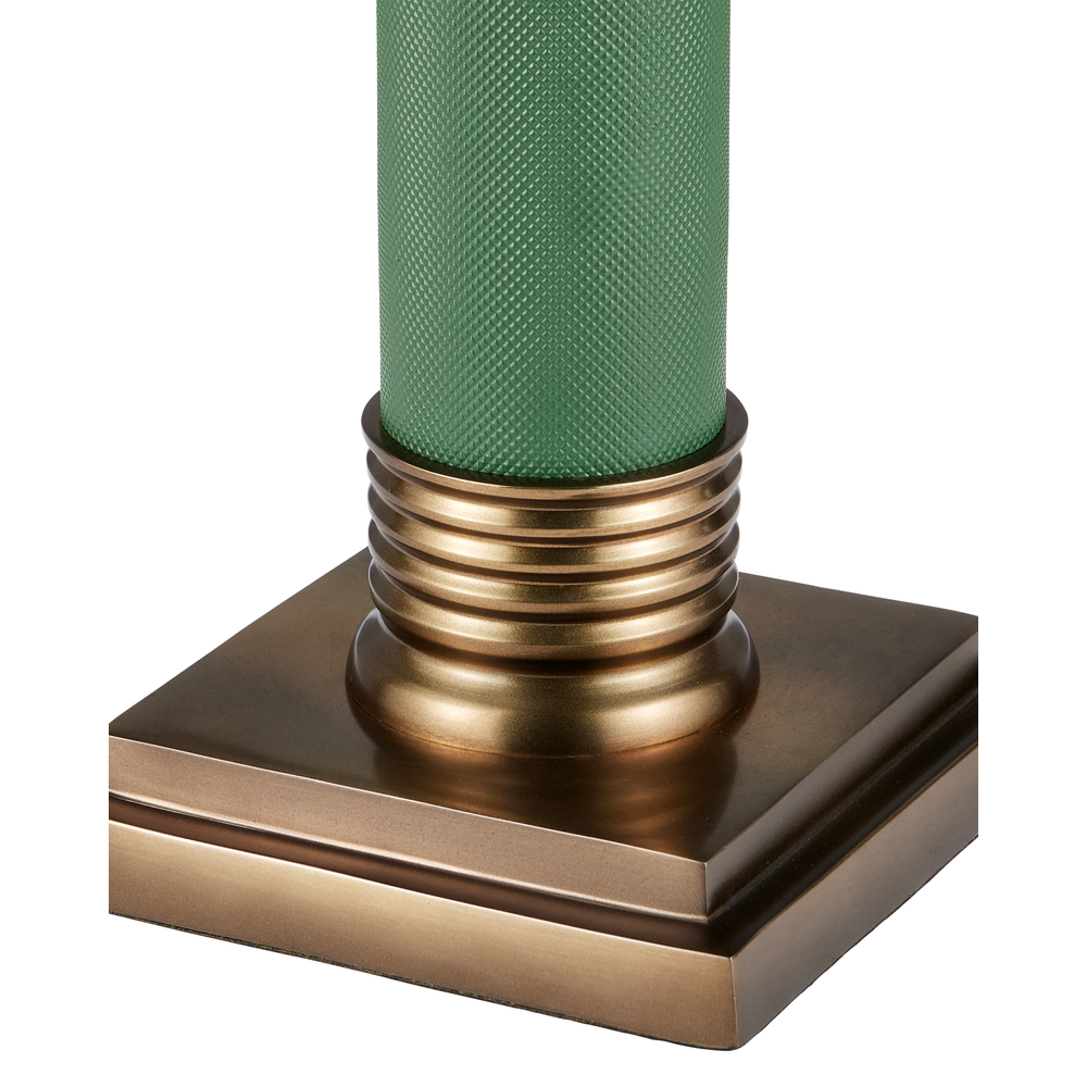 Alternate view of Gavin Green Accent Table in muted green and antique brass.