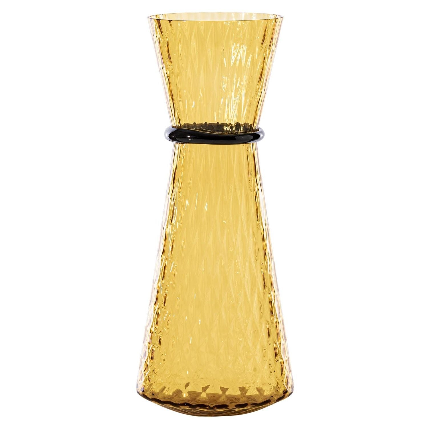 Tiara Glass Vase in Amber / Horizon, Large