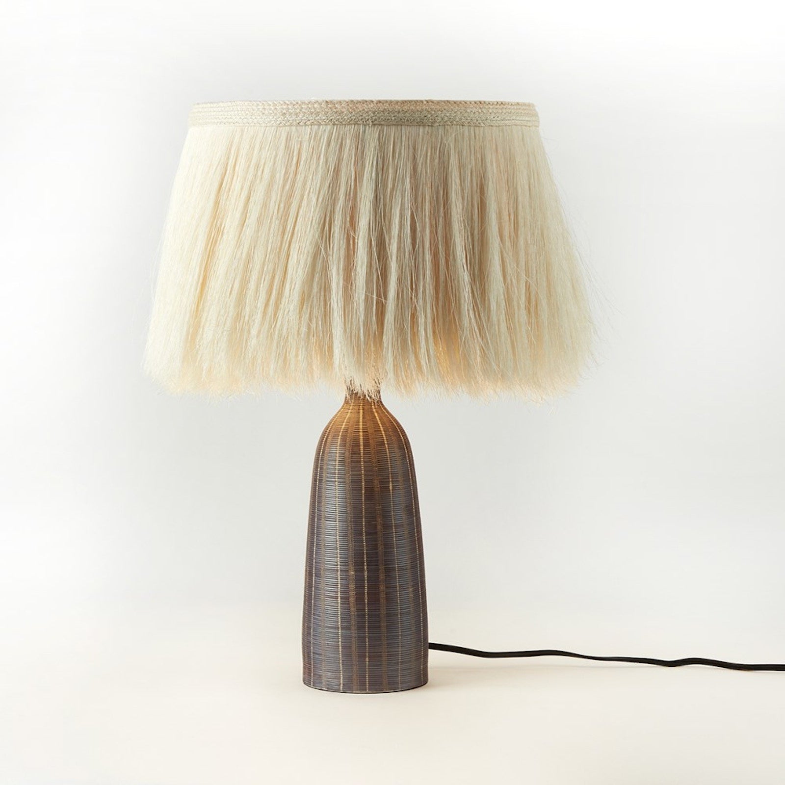 Sisa Table Lamp - Earthtone Striped Ceramic