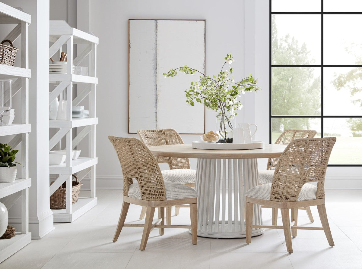 Post Round Dining Table - Brown, White