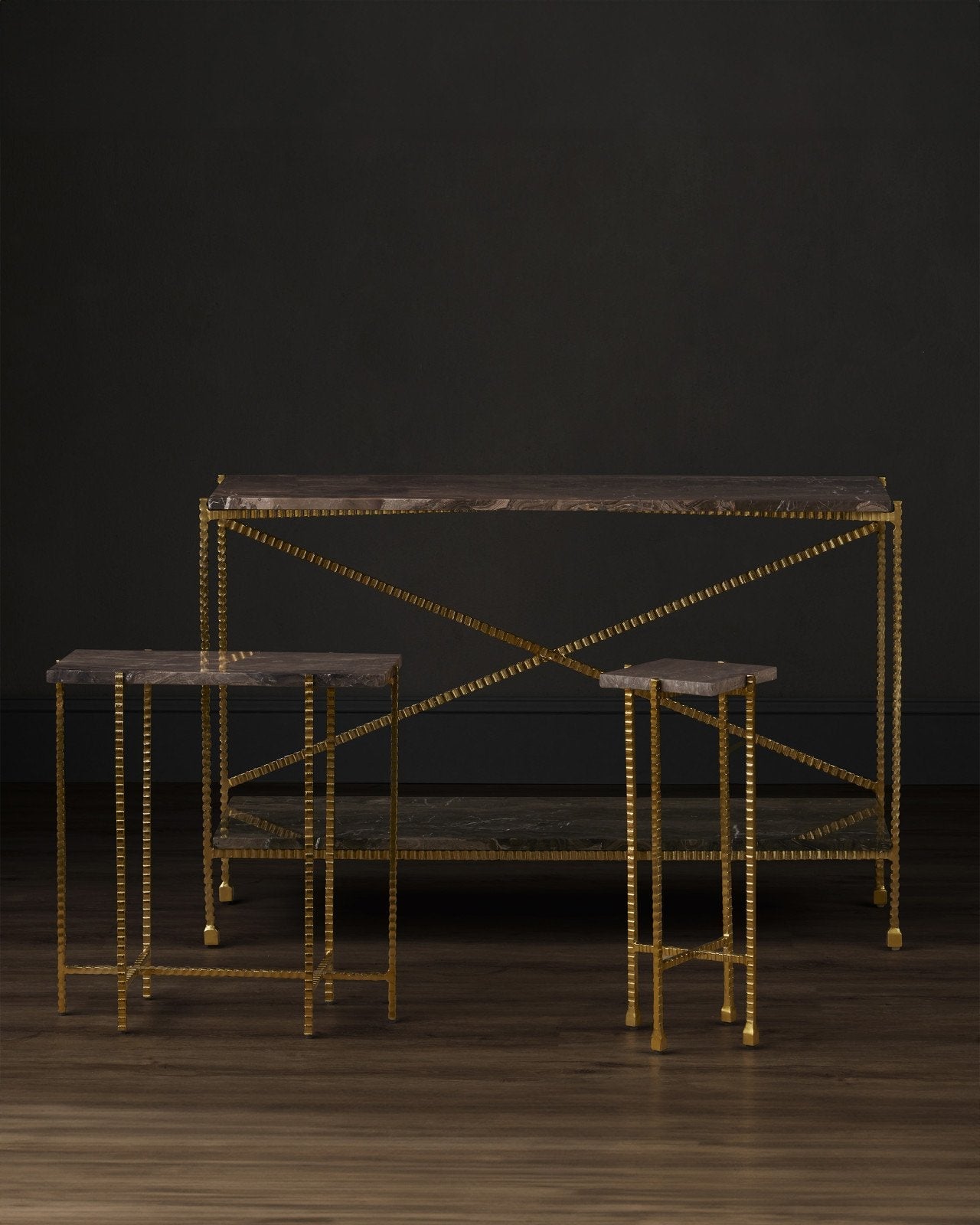 Flying Marble Gold Drinks Table