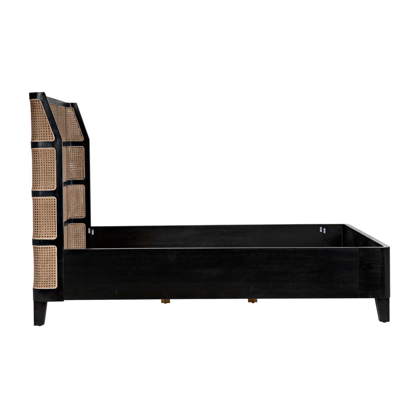 Porto Bed A with Headboard And Frame - Queen-Noir-NOIR-GBED133QHB-A-Beds-3-France and Son