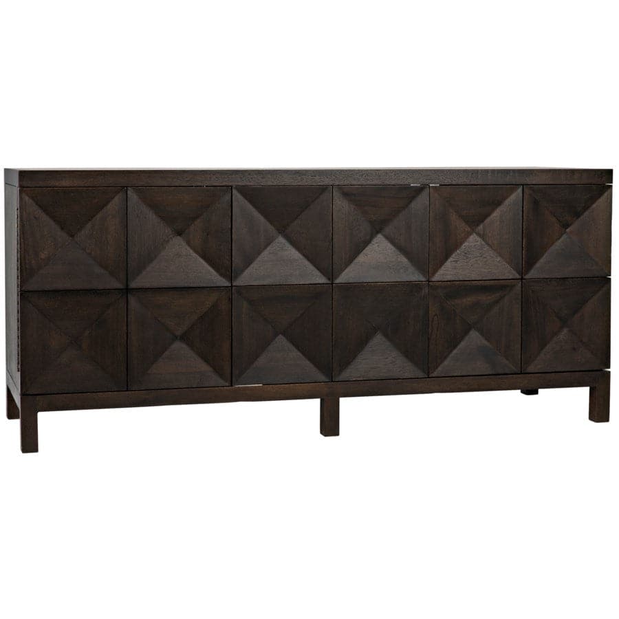 Quadrant 3 Door Sideboard-Noir-NOIR-GCON231EB-3-Sideboards & CredenzasEbony Walnut-1-France and Son