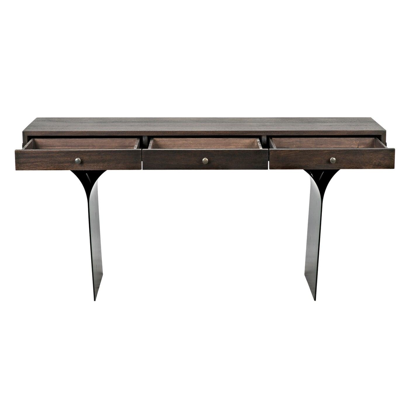 Truss Desk - Ebony Walnut With Steel Legs-Noir-NOIR-GDES178EB-Desks-4-France and Son