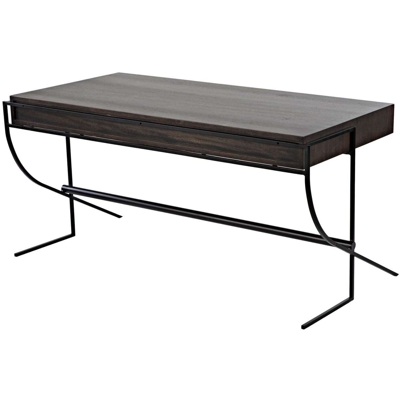 Frank Desk - Ebony Walnut With Steel-Noir-NOIR-GDES181EB-Desks-5-France and Son