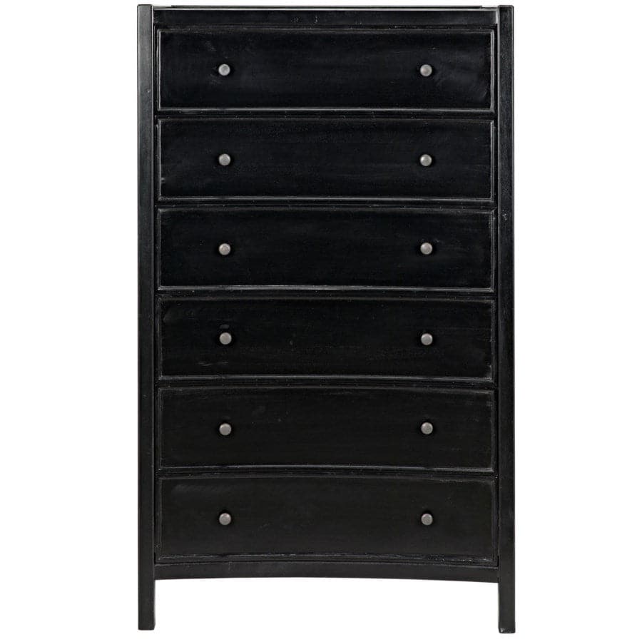 Hampton Tall Boy-Noir-NOIR-GDRE118HB-DressersHand Rubbed Black-1-France and Son