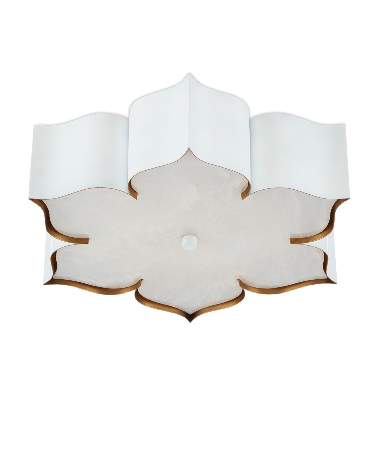 Grand Lotus White Flush Mount