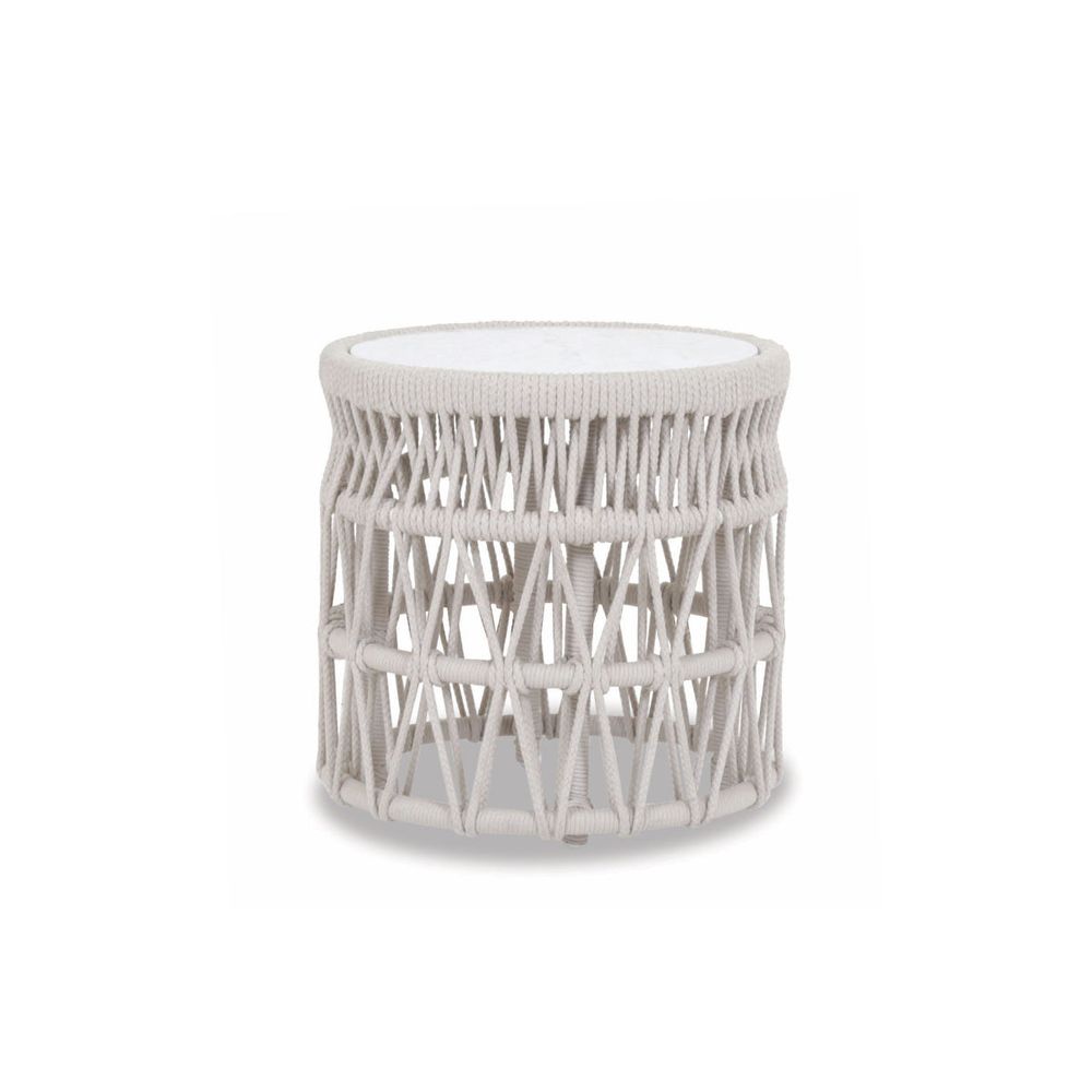 Dana End Table with Honed Carrara Marble Top