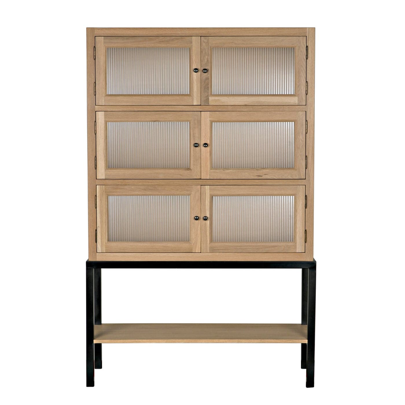 Darien Hutch, White Oak w/Metal-Noir-NOIR-GHUT160WO-Bookcases & Cabinets-2-France and Son