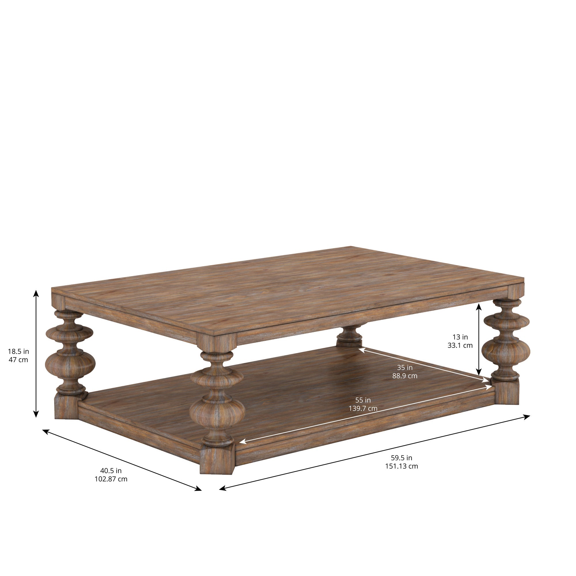 Architrave Rectangular Cocktail Table - Brown