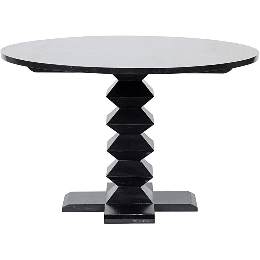 Zig-Zag Base Dining Table-Noir-NOIR-GTAB472HB-48-Dining Tables48"-Rubbed Black-2-France and Son