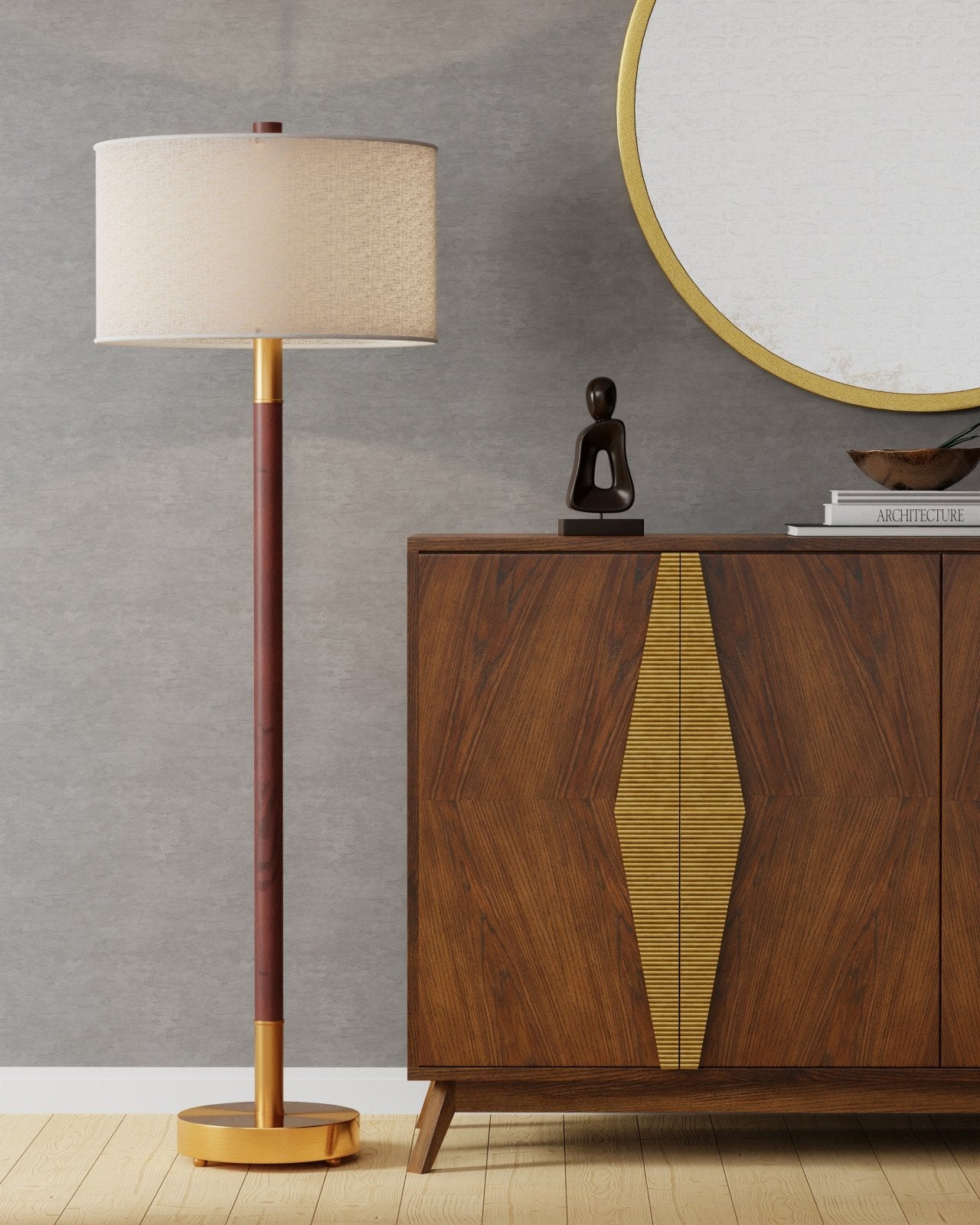 Bravo Mahogany Floor Lamp