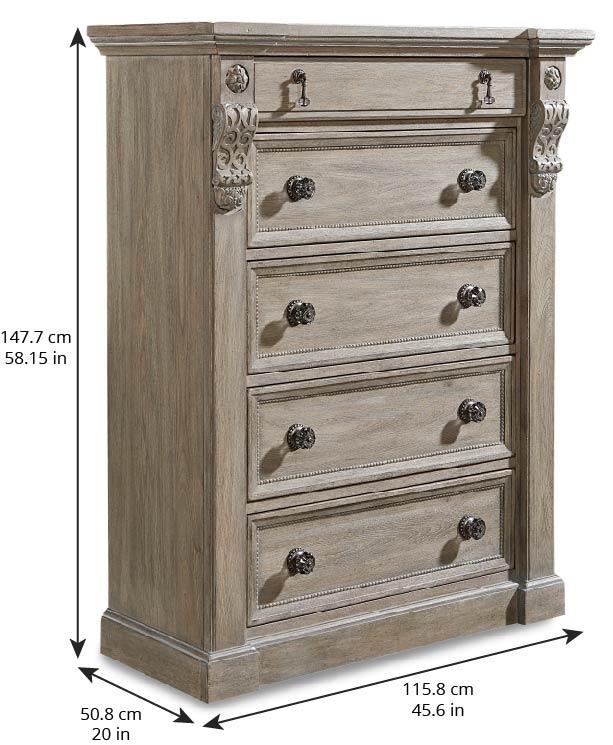 Arch Salvage Jackson Drawer Chest - Brown, Grey