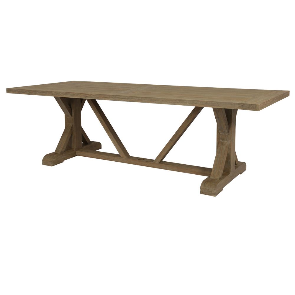 Coastal Teak 94" Trestle Dining Table