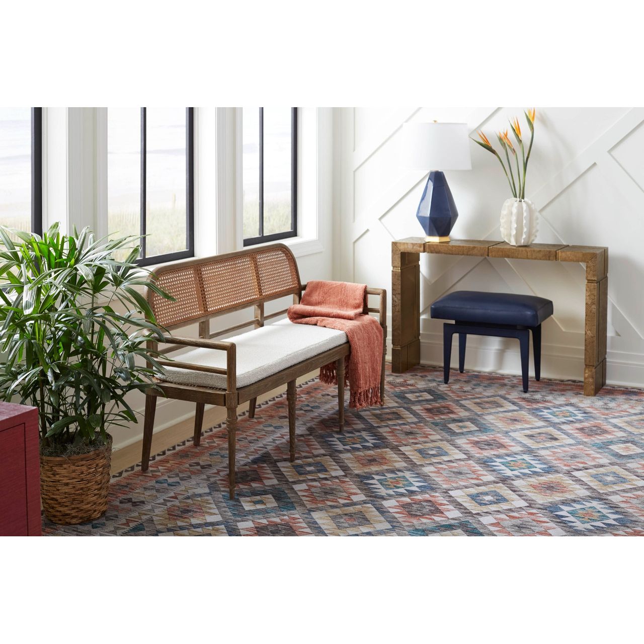 Hollis Console Table, Antique Brass