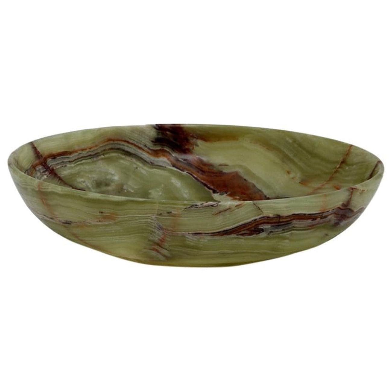 Laurus Collection Whirl Green 16" Onyx Bowl-Marble Crafter-MC-BW30-WG-Decor-1-France and Son