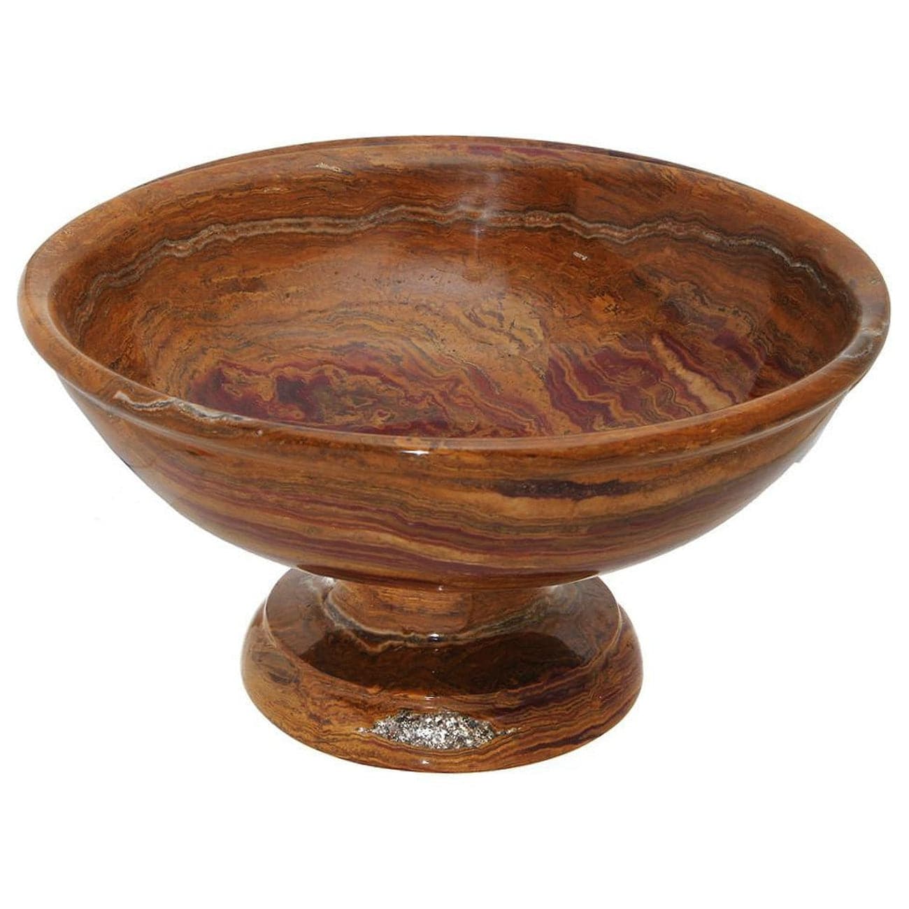 Carpo Collection Saffron Brown 12" Onyx Pedestal Bowl-Marble Crafter-MC-FBW10-SB-Decor-1-France and Son