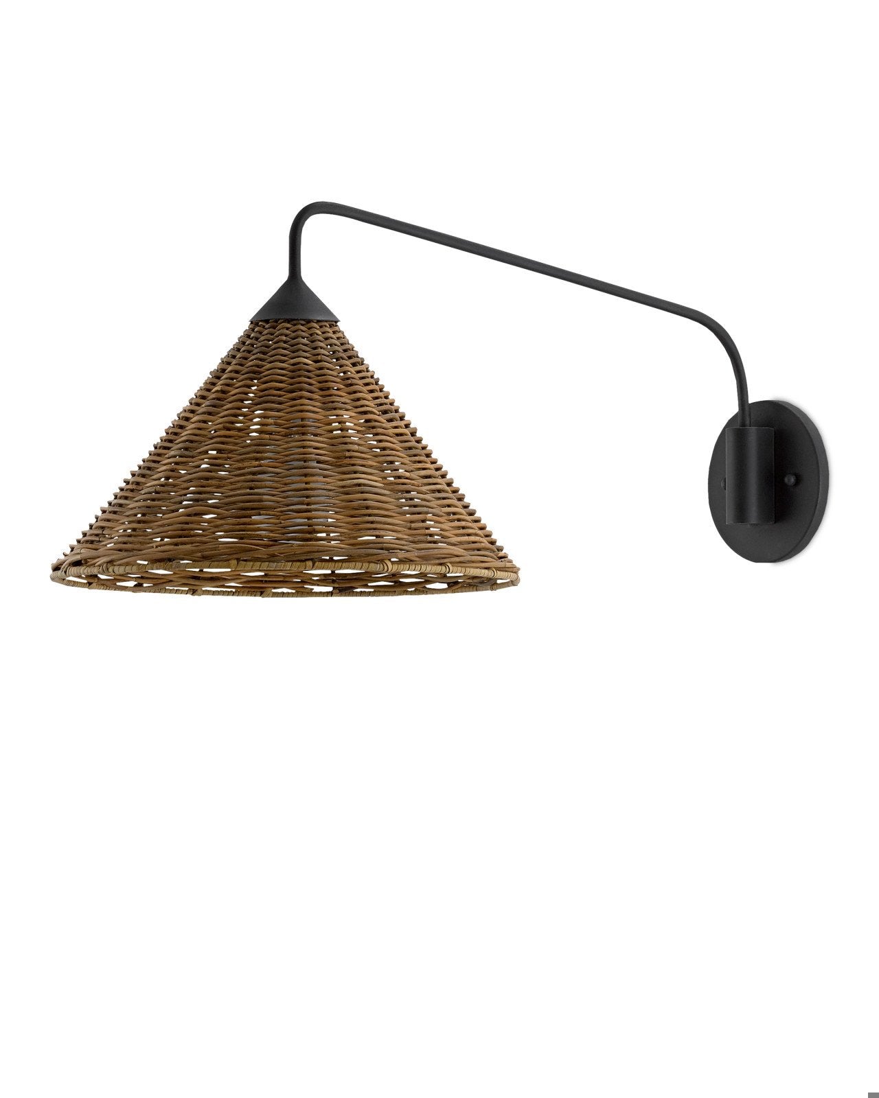 Basket Black Swing-Arm Wall Sconce