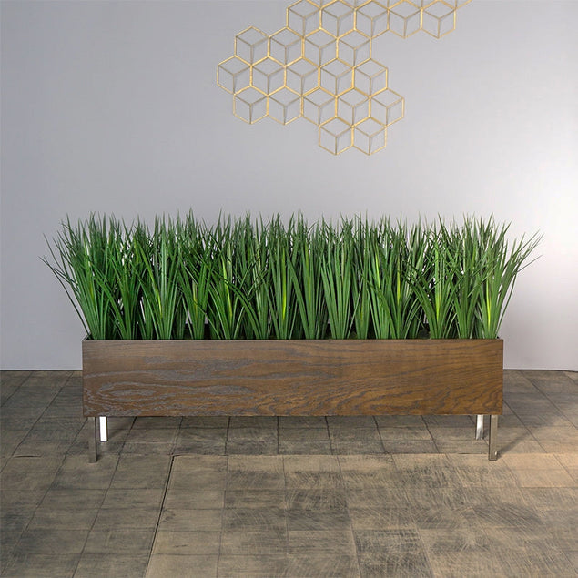 Liriope Grass in Rectangle Planter With Legs-Gold Leaf Design Group-GOLDL-HY3615-Planters-1-France and Son