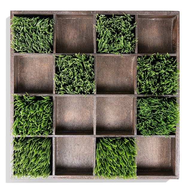 Green Wall Pixelated Wheatgrass-Gold Leaf Design Group-GOLDL-HY8303-Wall Decor-1-France and Son