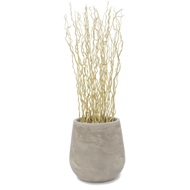 Bleached Kuwa in Large Urbano Bell Planter-Gold Leaf Design Group-GOLDL-HY8321-LG-Planters-1-France and Son