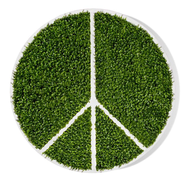 Green Wall Peace In Round-Gold Leaf Design Group-GOLDL-HY8431-W-Wall DecorPeace w/Boxwood-1-France and Son