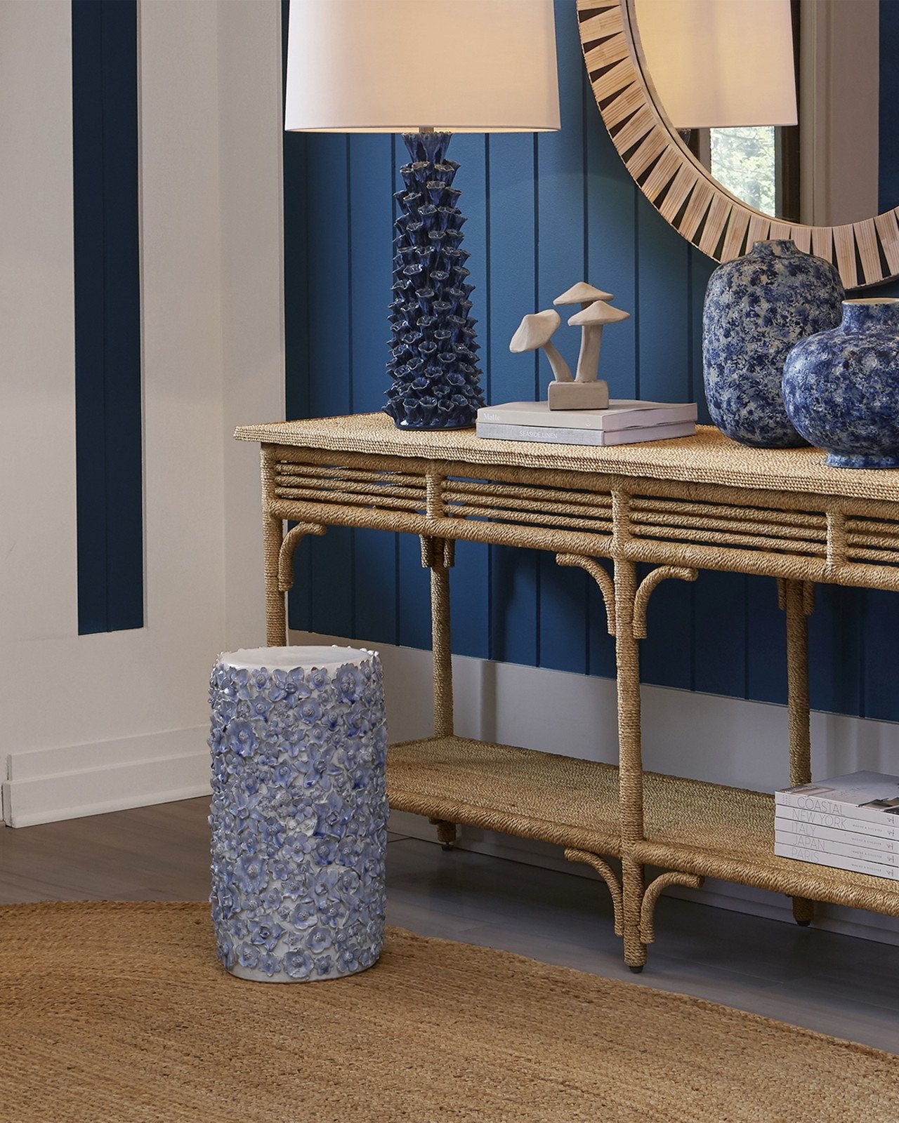 Jessamine Blue & White Accent Table