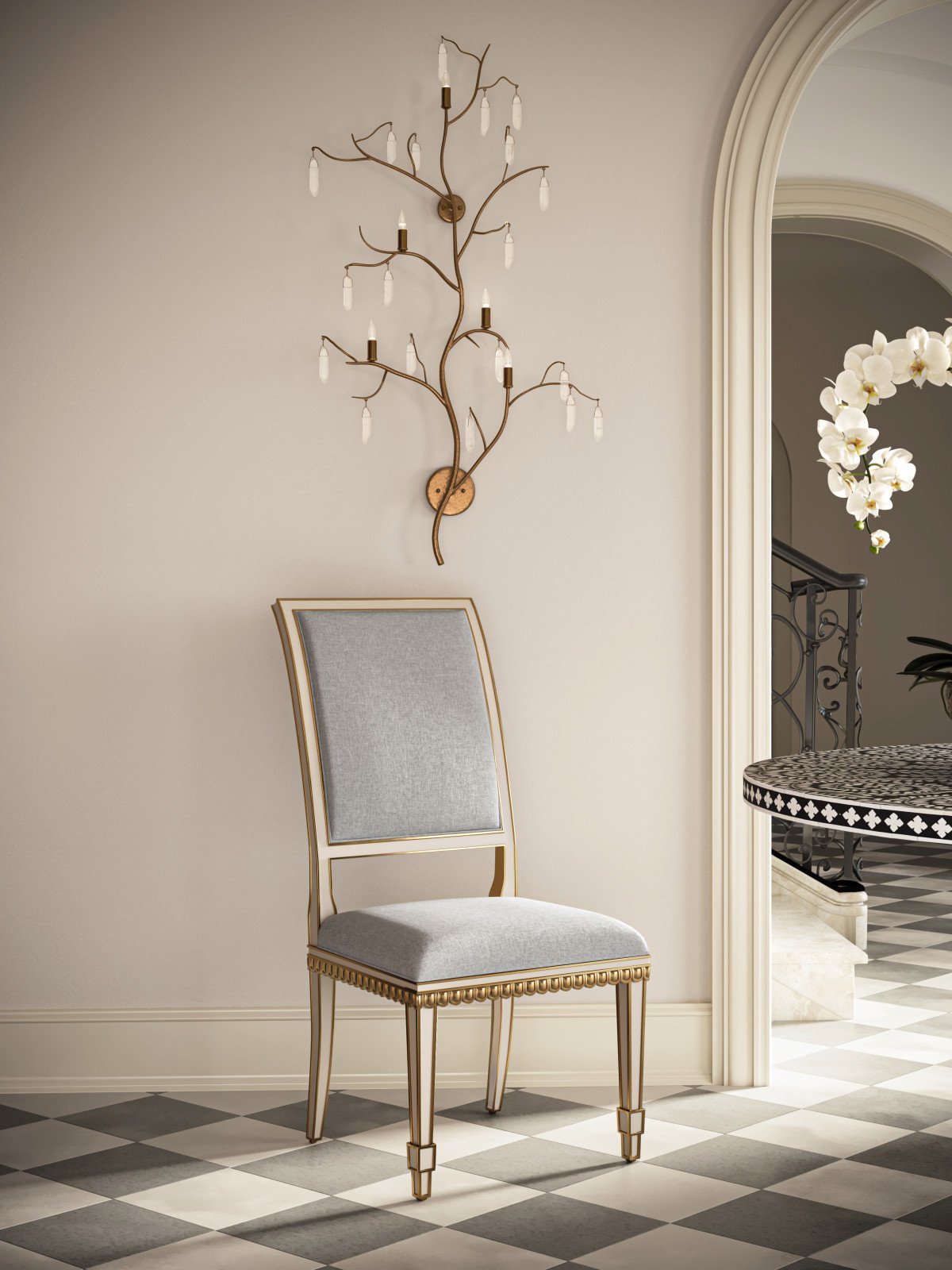 Ines Ivory Chair, Mixology Moonstone