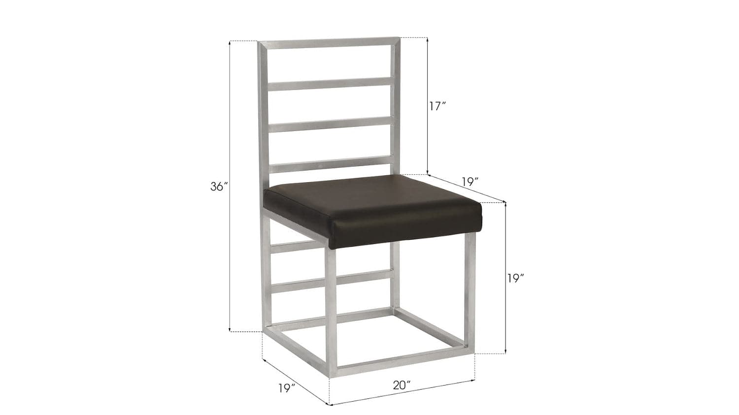 Ladder Dining Chair - Gray/Silver Finish-Phillips Collection-PHIL-ID96164-Dining Chairs-4-France and Son