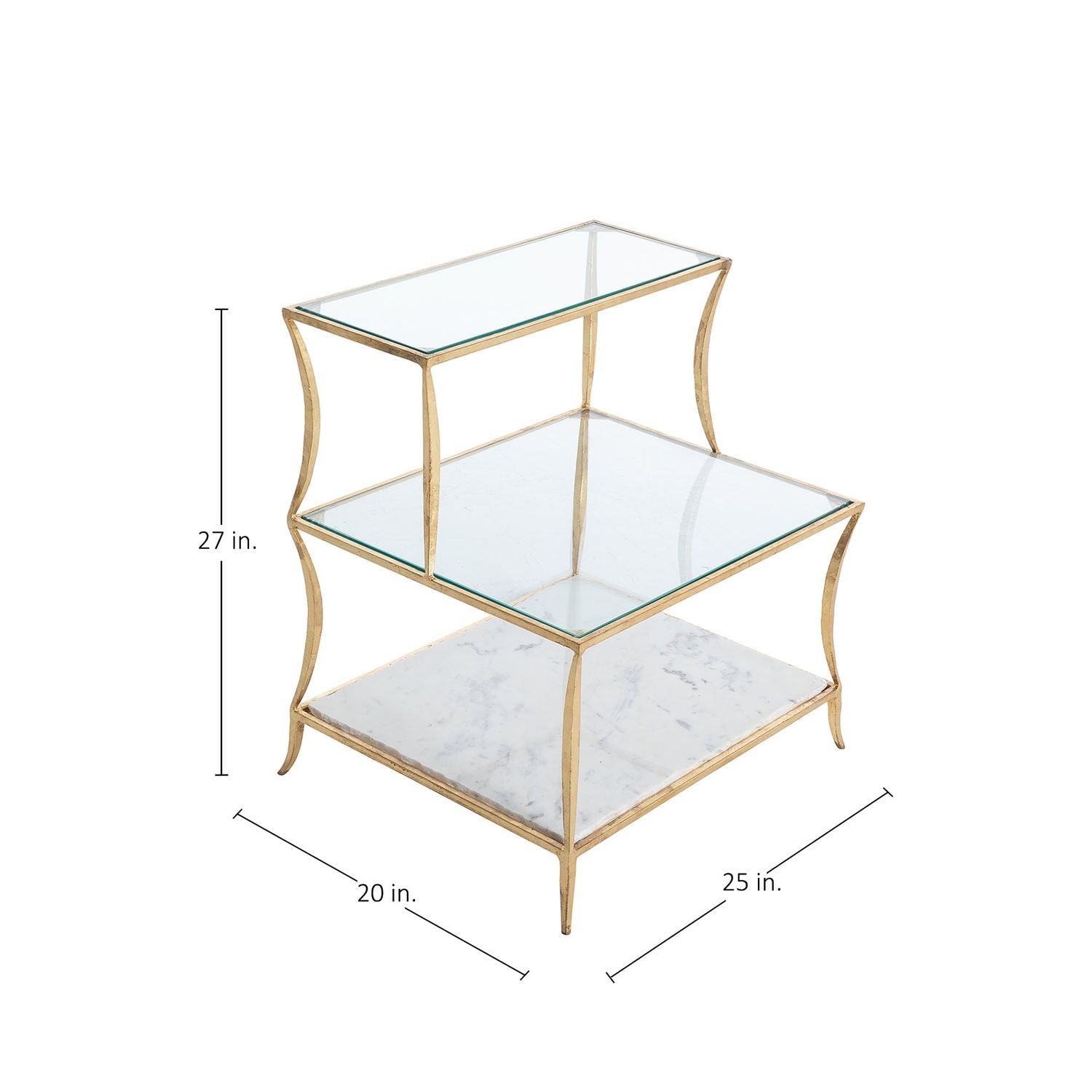 Hirsch Metal Rectangle Side Table - 25 In. W X 27 In. H