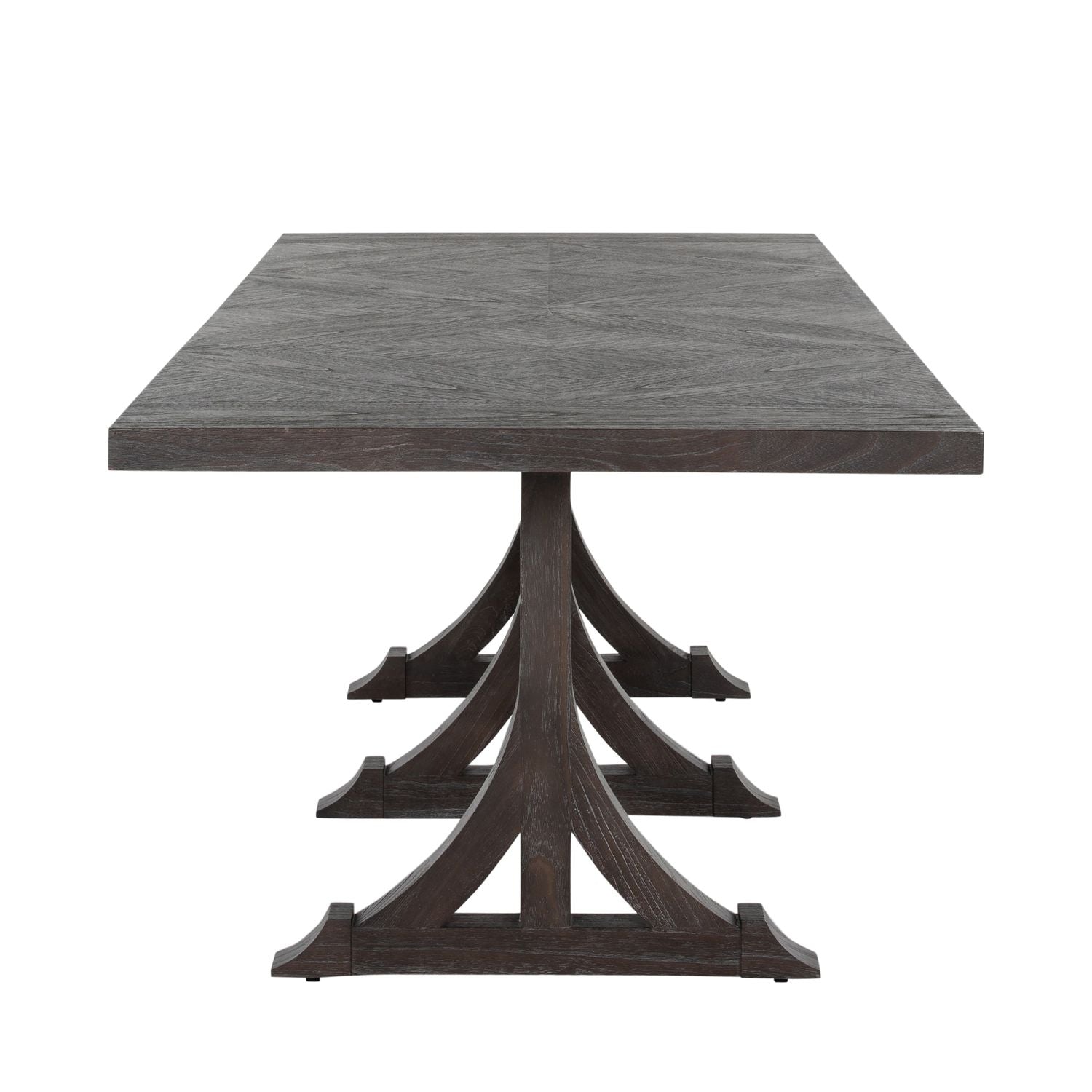 Adams Mindi Veneer Rectangle Trestle Dining Table - Forest Black, 94 In. W X 30.5 In. H