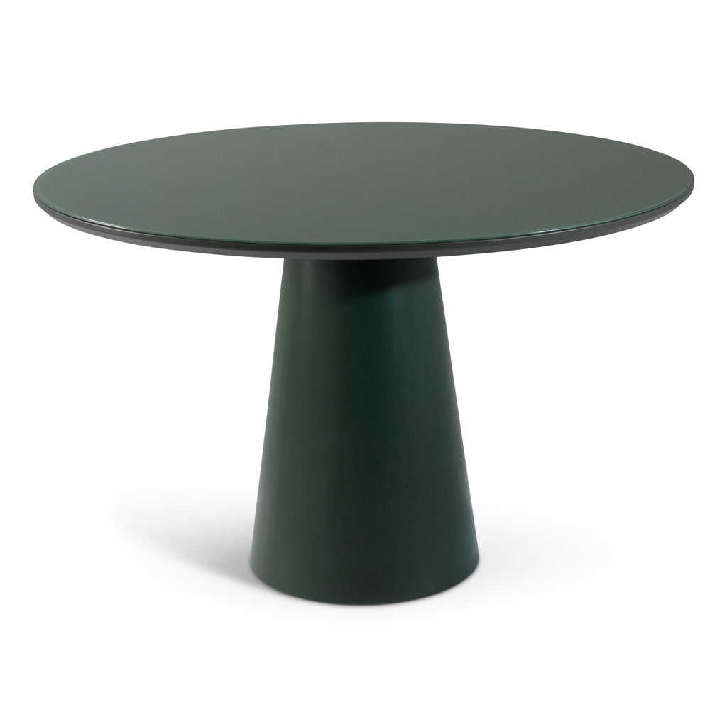 Mona Lacquered Glass Round Dining Table