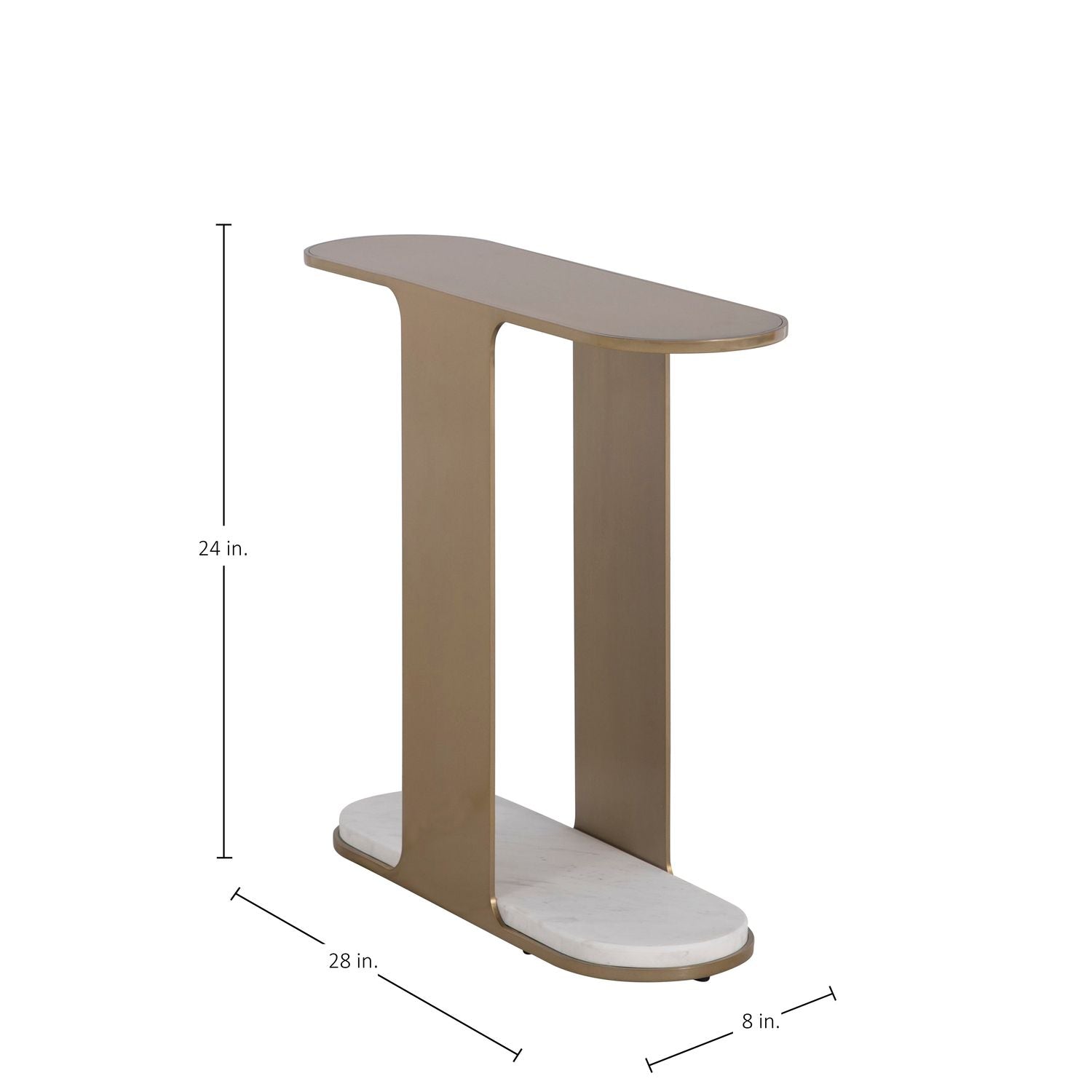 Cascade Metal Oval Side Table - 8 In. W X 24 In. H