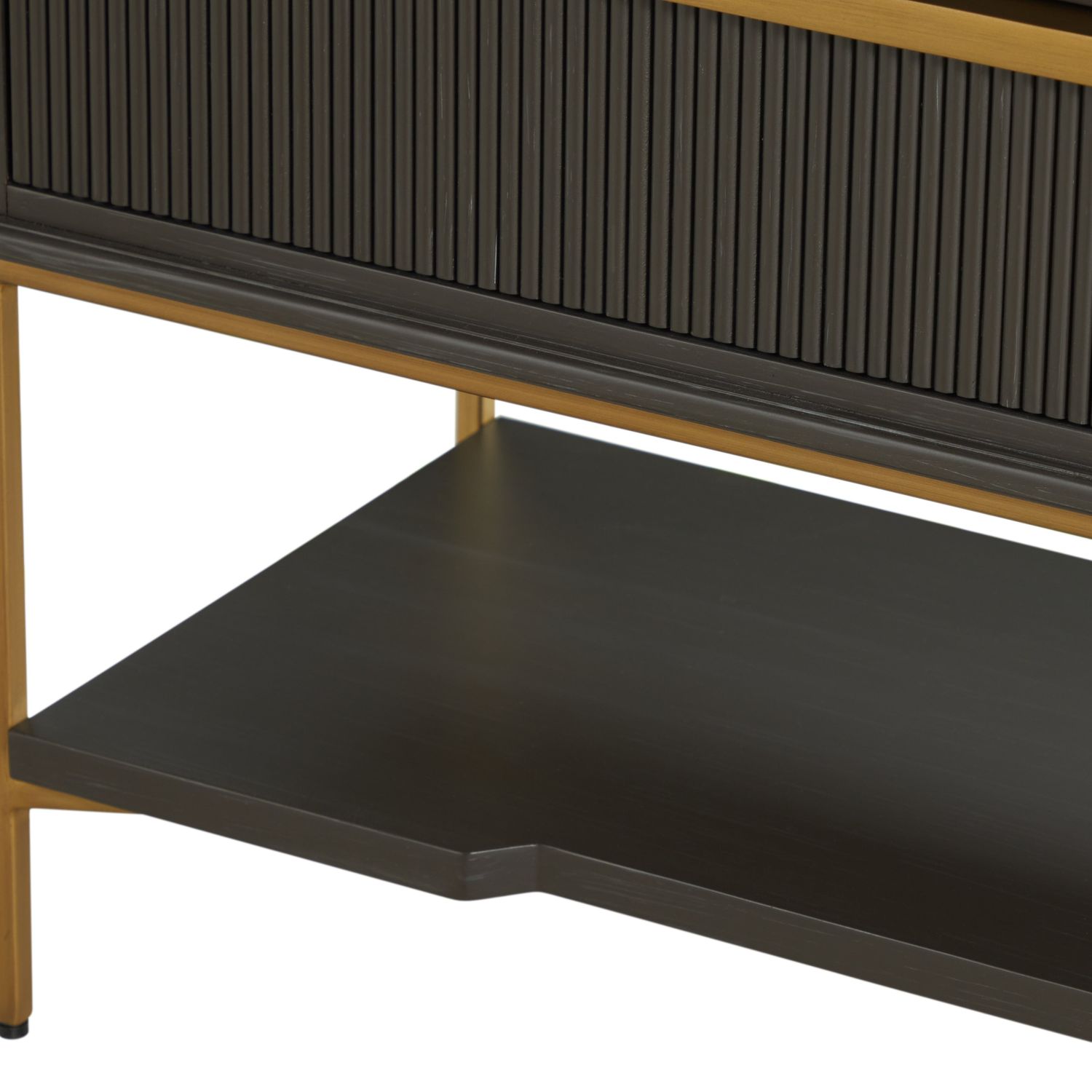 Riggs Mahogany Wood Nightstand - 2 Drawers, Sesame Black