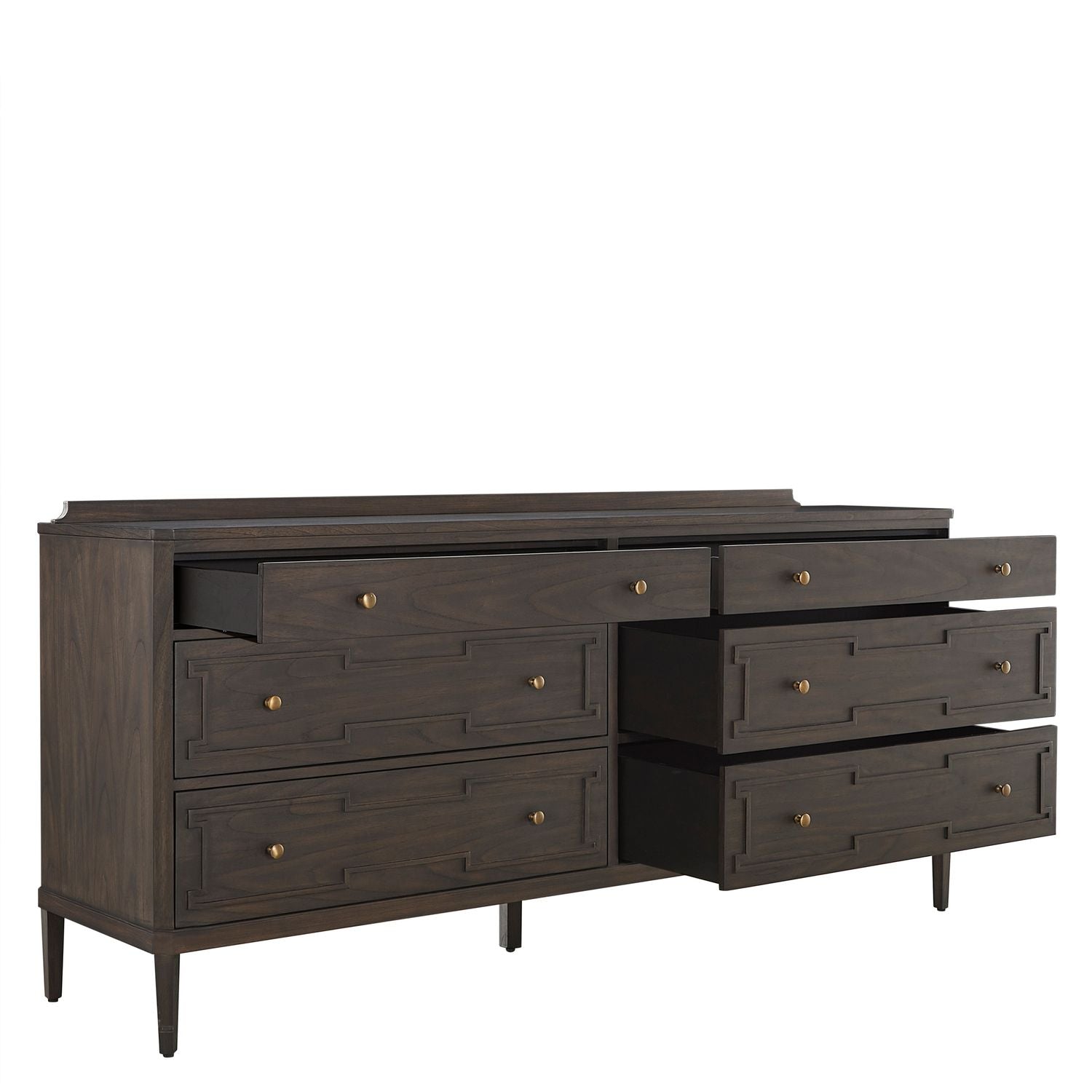 Glenwood Mindi Wood Dresser - 6 Drawers, Cerused Brown