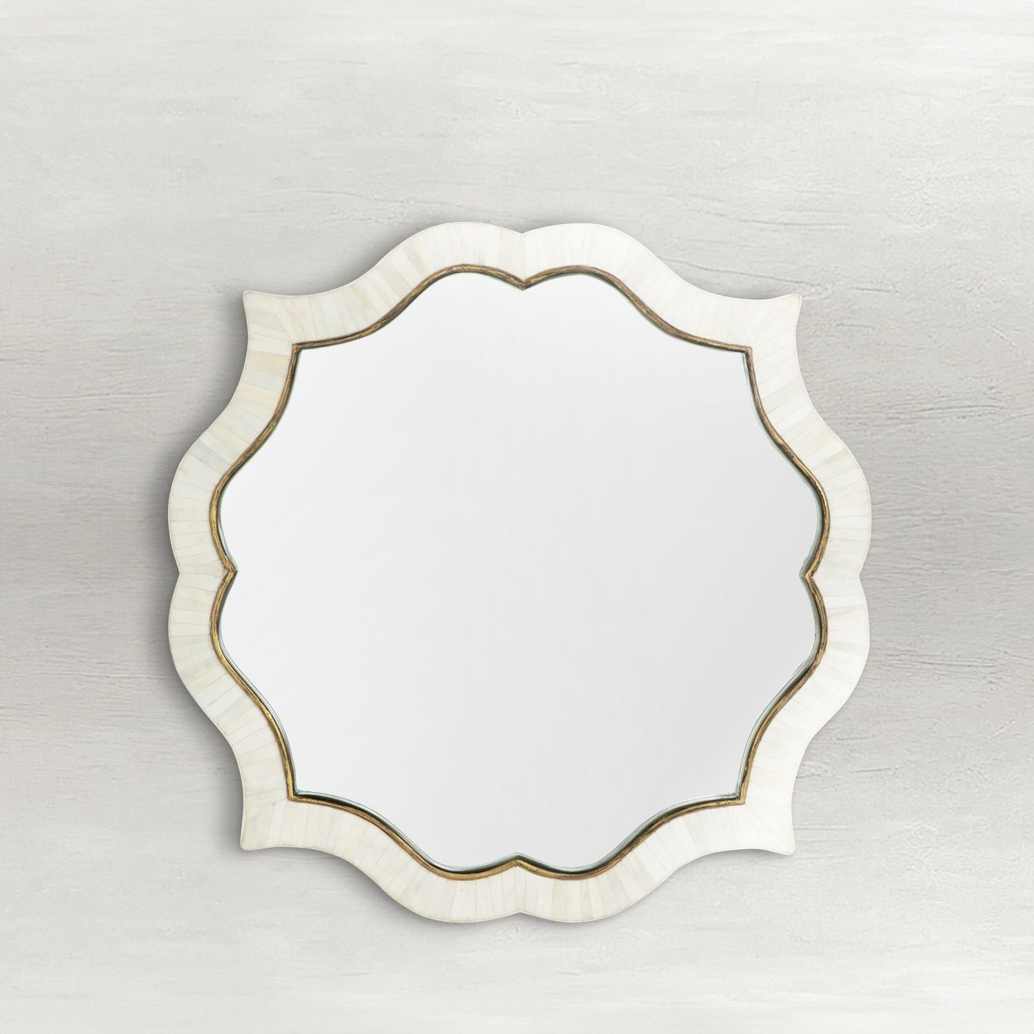 Laurette Quatrefoil Accent Mirror - White, 34 In. H X 34 In. W X 1 In. D