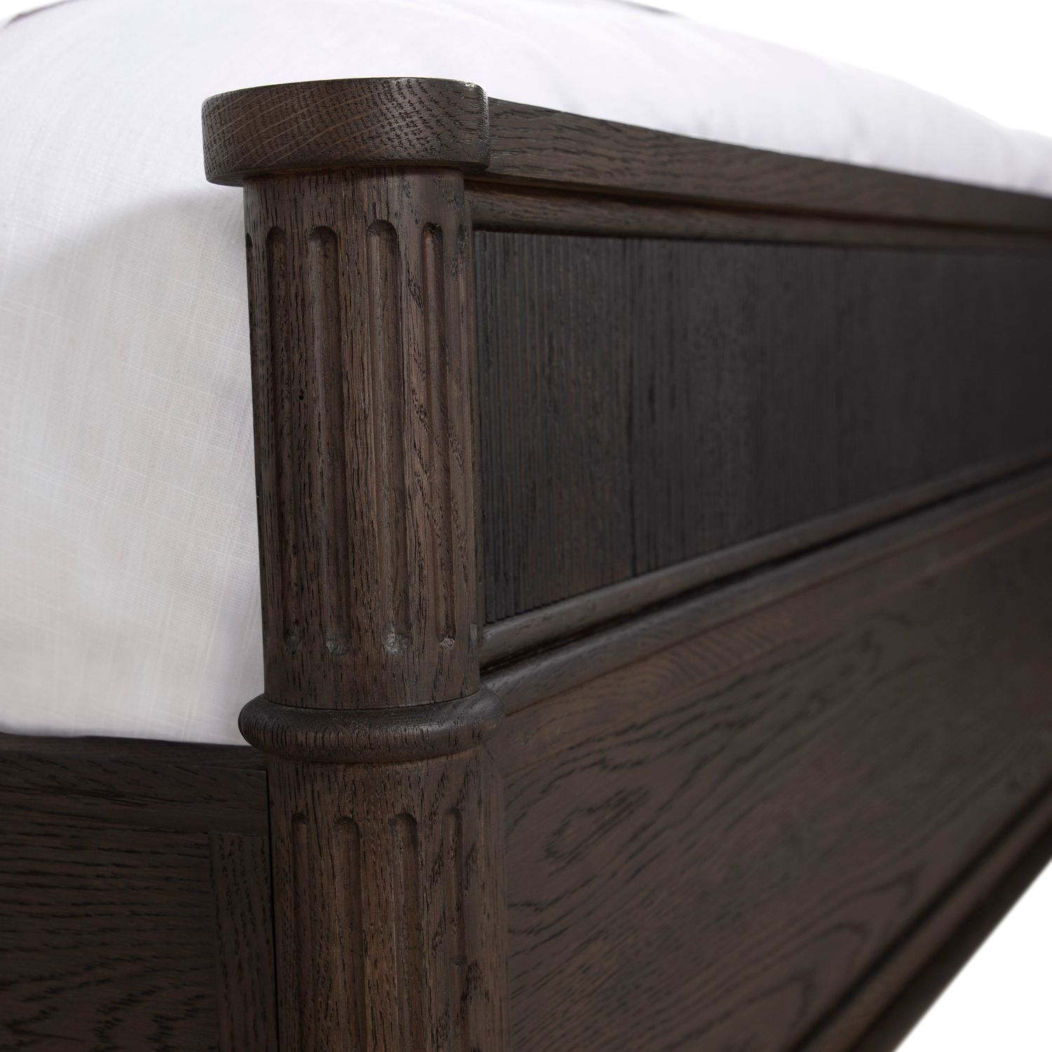Andrea Oak Veneer Classic Fluted Bed