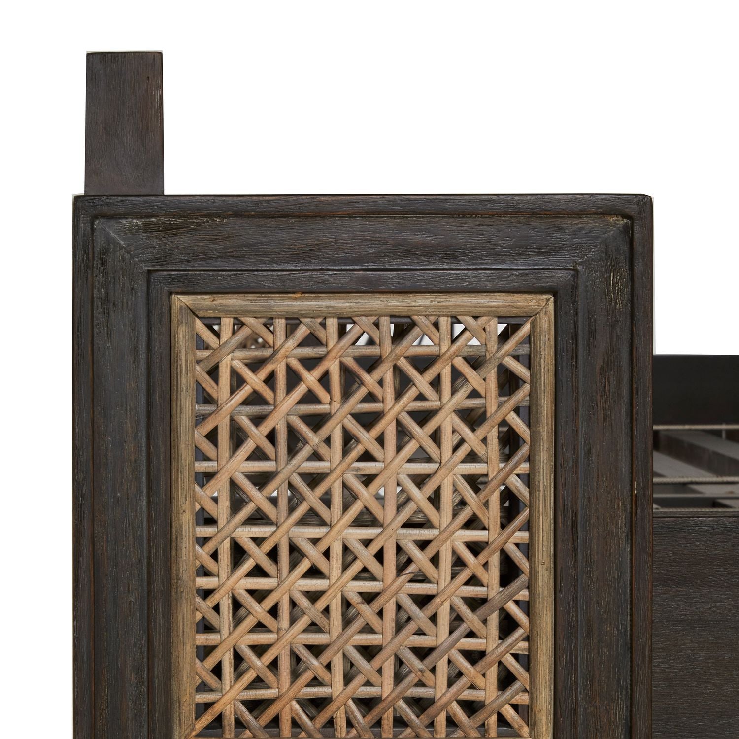 Camille Natural Rattan Wood Transitional Cane Bed